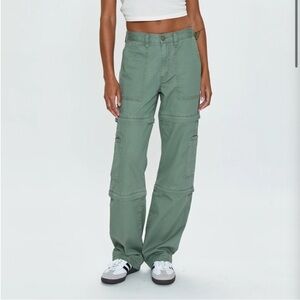 PISTOLA Cargo Aiden Zip Off Pants * Shorts * Capris GREEN size 28